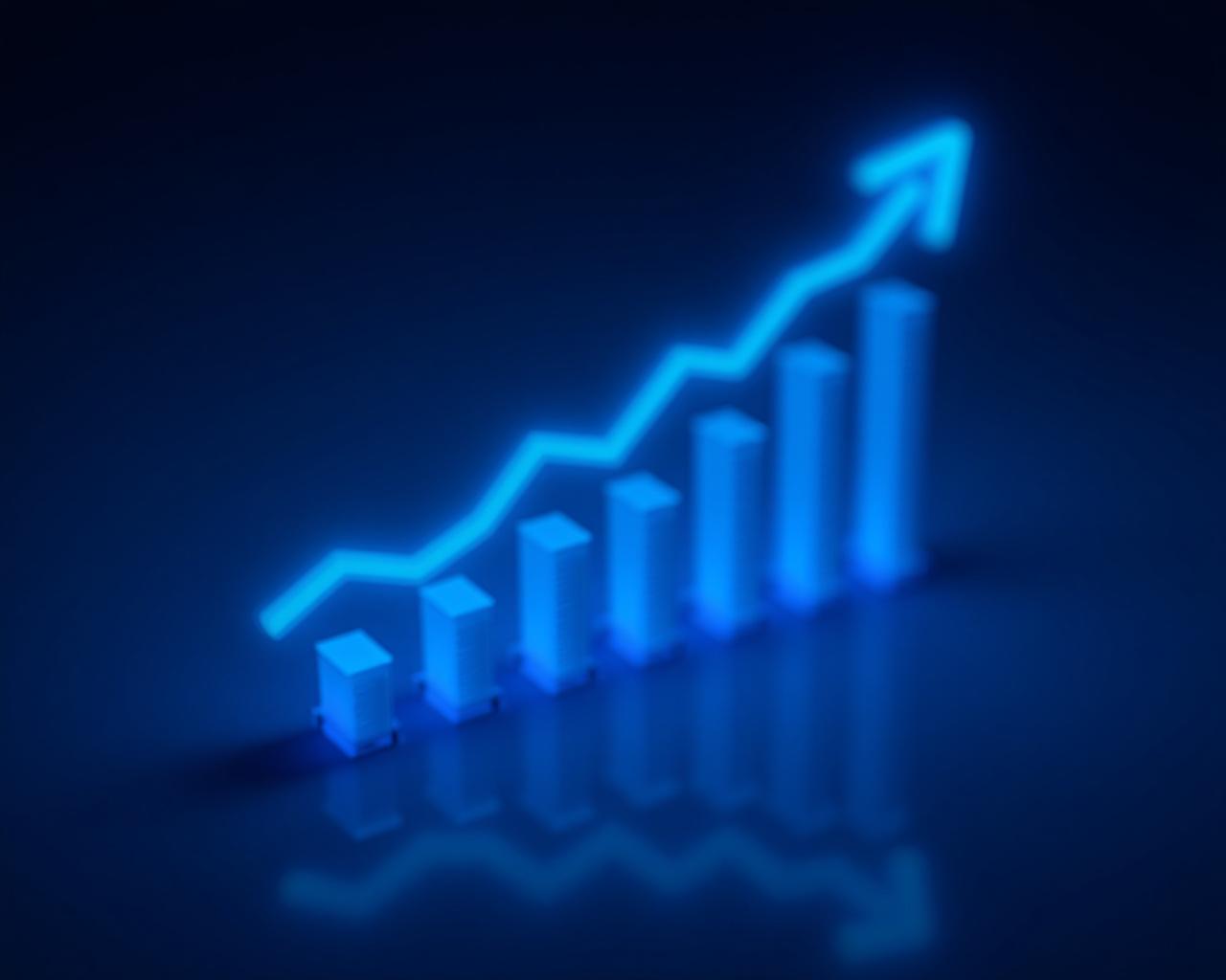 Abstract financial data visualization and market trends